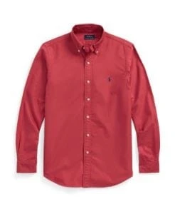 Ralph Lauren Mens Custom Fit Oxford Shirt - Sunrise Red/Blue