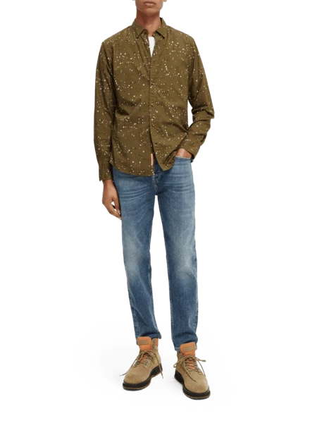 Scotch & Soda Mens Slim Fit Printer Poplin Shirt 1 Scotch & Soda Mens Slim Fit Printer Poplin Shirt