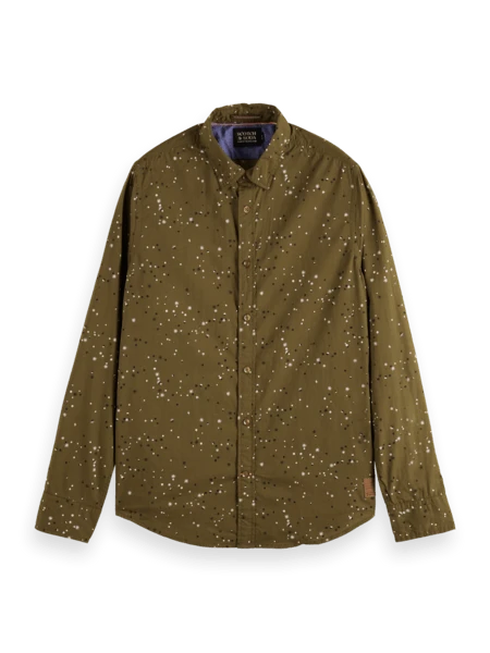 Scotch & Soda Mens Slim Fit Printer Poplin Shirt 2 Scotch & Soda Mens Slim Fit Printer Poplin Shirt - Image 2