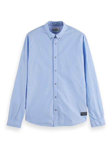 Scotch & Soda Mens Slim Fit Striped Cotton Popli - Image 5