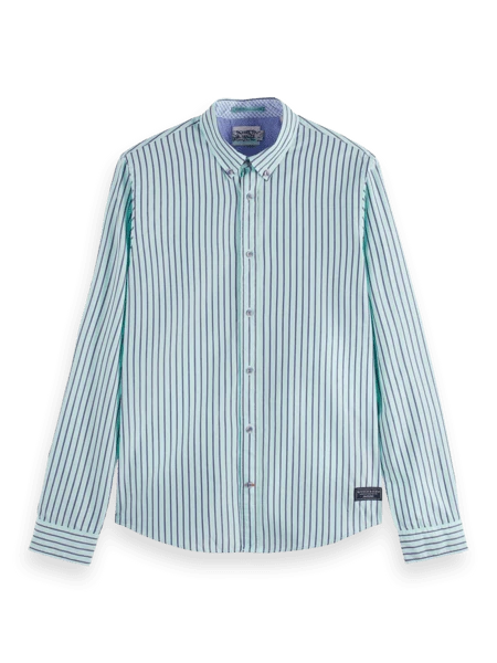 Scotch & Soda Mens Slim Fit Striped Cotton Popli - Image 4