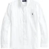 Ralph Lauren Mens Custom Fit Linen Shirt-White